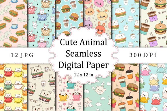 Download Cute Animal Seamless Digital Paper - Seamless digital paper Collection