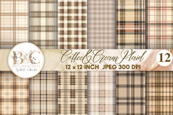 Download Coffee Plaid Seamless Digital Paper - Seamless digital paper Collection