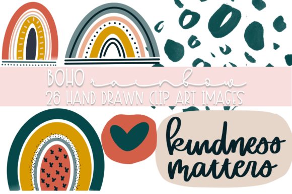 Download Boho Rainbows Clip Art - Clip art Collection