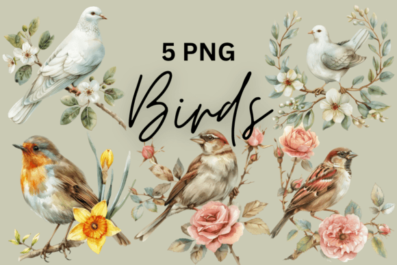 Download Watercolor Bird Floral Design Nature Art - Floral design Collection