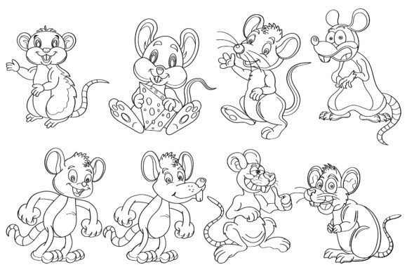 Download Rat Clip Art Digital Stamp Set-2. - Clip art Collection