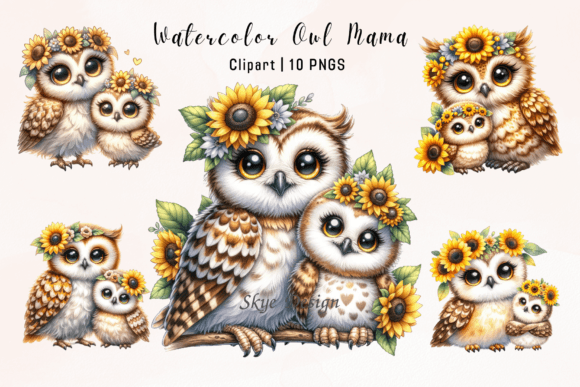 Download Watercolor Owl Mama Clip Art - Clip art Collection
