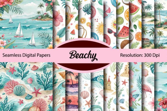 Download Beachy Seamless Digital Paper - Seamless digital paper Collection