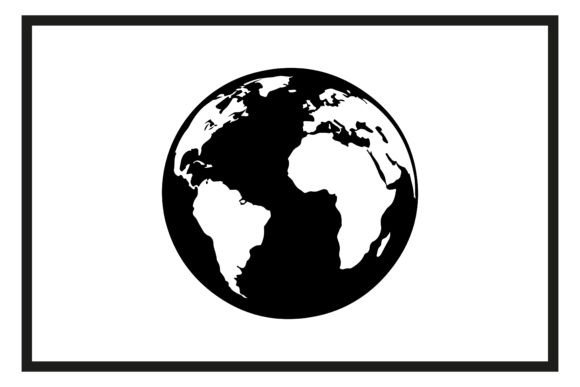 Download Globe Silhouette Black and White Clipart - White Collection