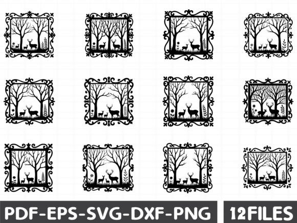 Download Deer Forest Silhouette Frame Set - Frame set Collection