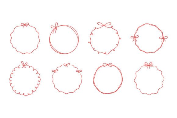Download Bow Circle Coquette Frame Set - Frame set Collection