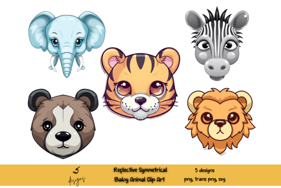 Download Reflective Symmetrical Animals Clip Art - Clip art Collection