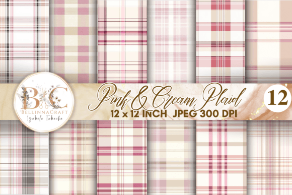Download Pink&amp;Cream Plaid Seamless Digital Paper - Seamless digital paper Collection