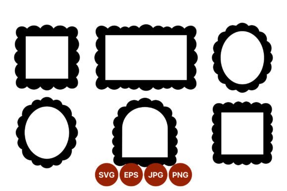 Download Black Scalloped Edge Frame Set - Frame set Collection