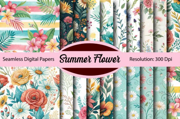 Download Summer Flower Seamless Digital Paper - Seamless digital paper Collection