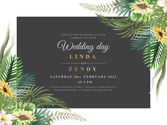 Download Wedding Invitation Elegant Floral Design - Floral design Collection