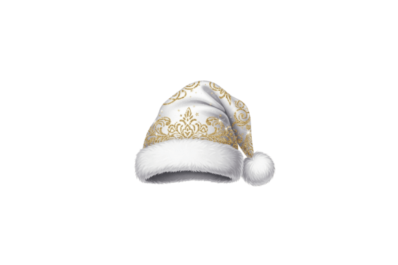 Download White Hat with Gold Glitter Patter - White Collection