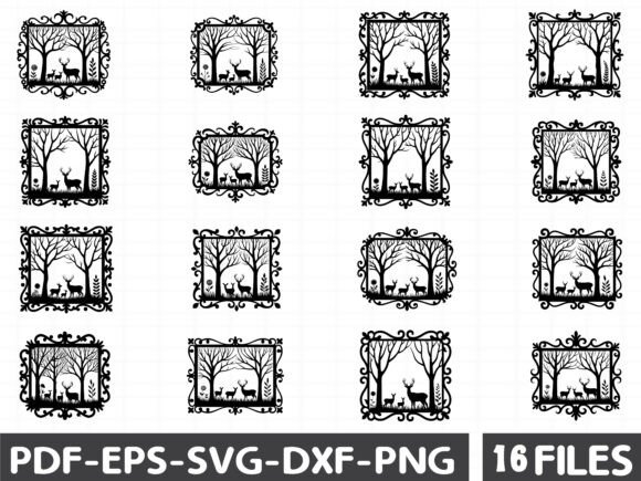 Download Deer Forest Silhouette Frame Set - Frame set Collection