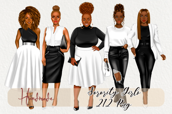 Download Sorority Girls Black and White Clipart - White Collection