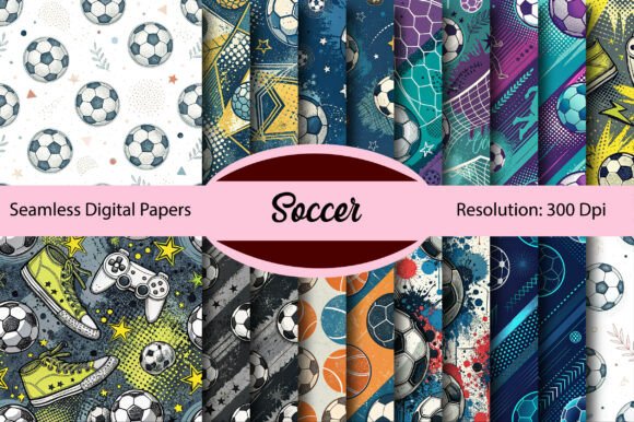 Download Soccer Seamless Digital Paper - Seamless digital paper Collection